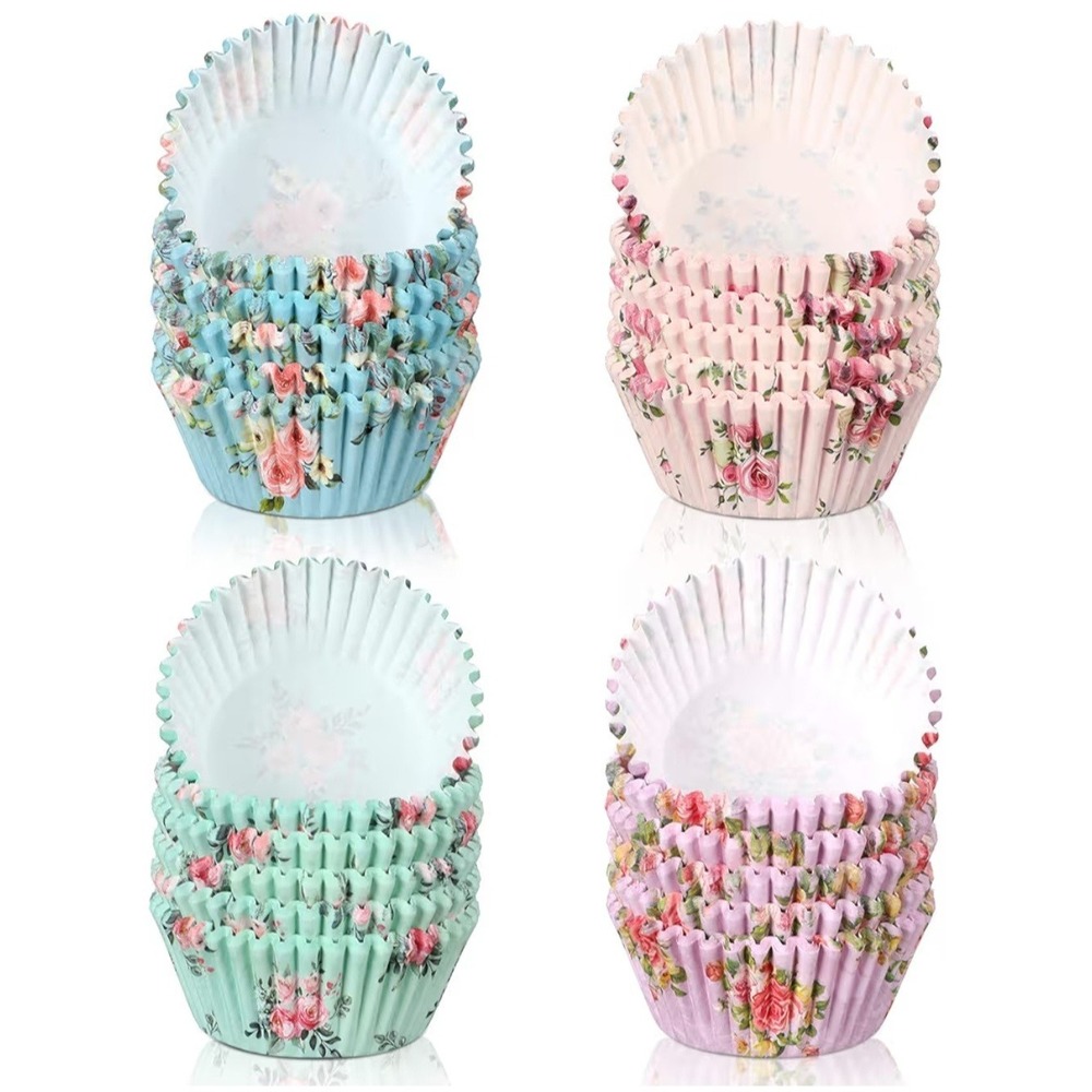 600 Count Floral Cupcake Liners Tea Party Baking Paper Easter Cupcake Liners ...